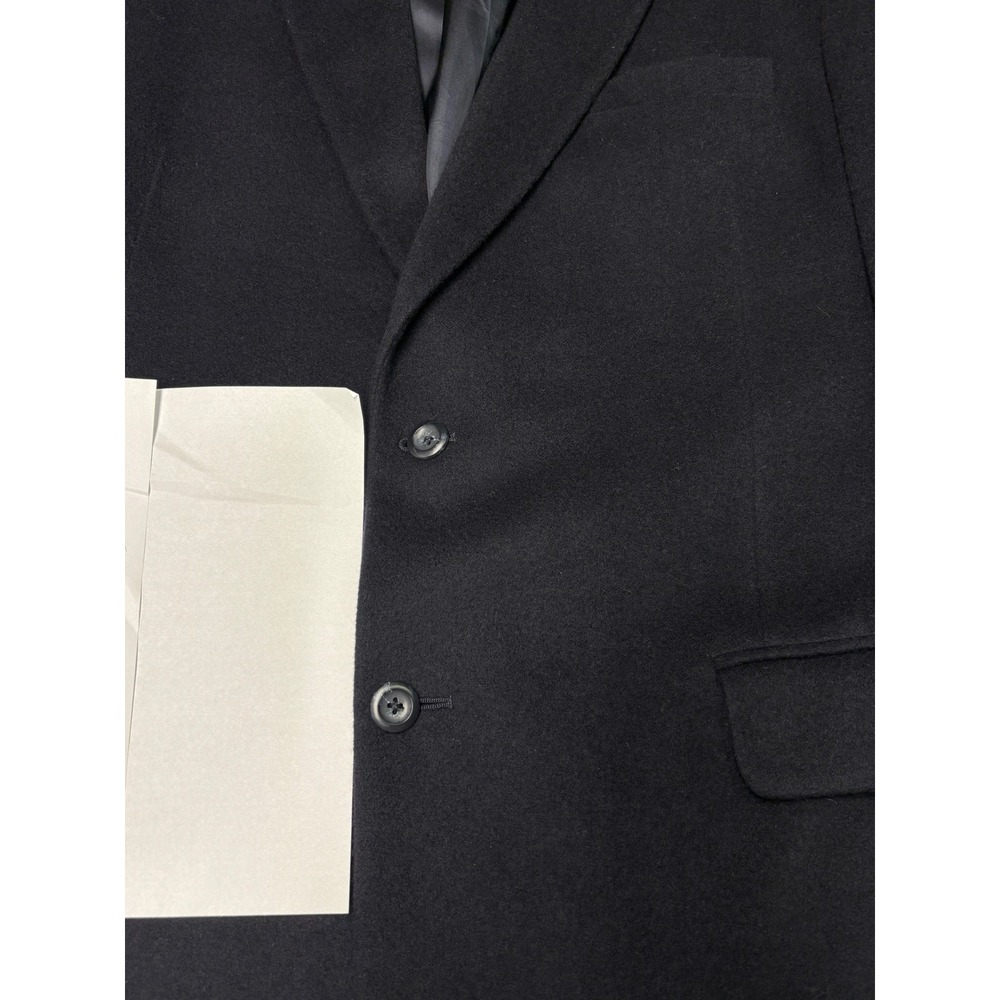 Jos. A. Bank Mens 44L 100% Cashmere Overcoat Black Gordon Topcoat - Picture 2 of 13